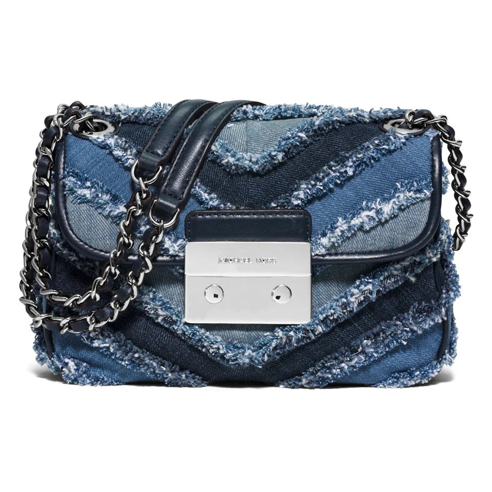 MICHAEL MICHAEL KORS Women's Sloan Small Denim Crossbody Bag - Multi/Blue Image 1