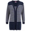 Cocoa Cashmere Women's Striped Cardigan - Navy/White - Image 1