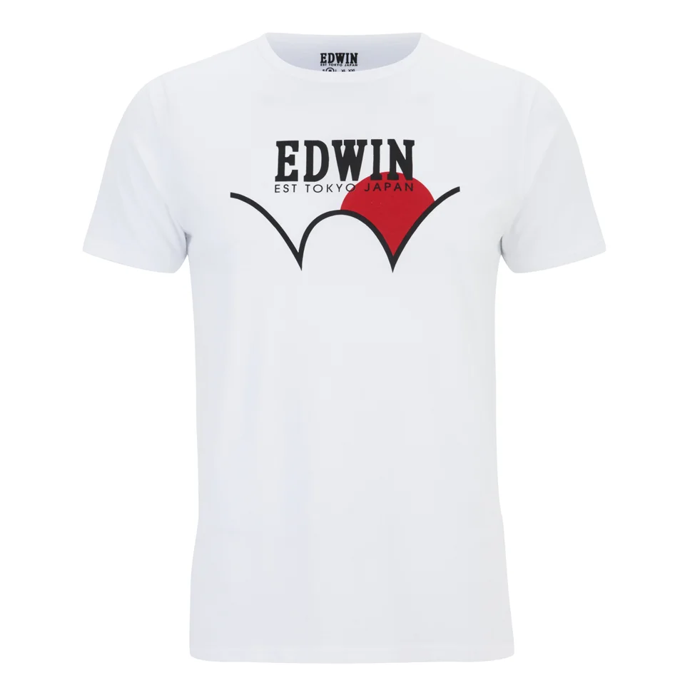 Edwin Men's Red Dot 1 Logo T-Shirt - White Image 1