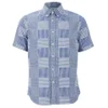 Edwin Men's Short Sleeve Patchwork Shirt - Blue - Image 1