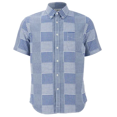 Edwin Men's Short Sleeve Patchwork Shirt - Blue