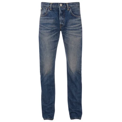 Edwin Men's Classic Regular Tapered Rainbow Selvage Jeans - Mid Dark Used