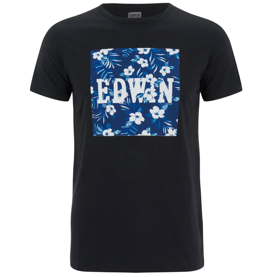 Edwin Men's Hibiscus Print T-Shirt - Black Image 1