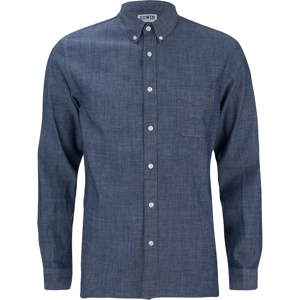 Edwin Men's Chambray Standard Shirt - Blue Image 1