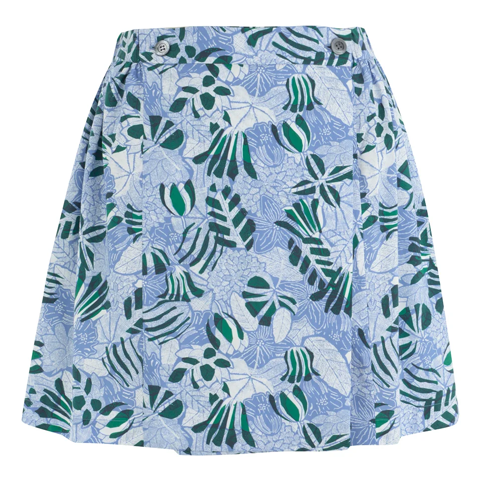 Maison Kitsuné Women's Lili Hibiscus Wrap Around Skirt - Emerald Sky Image 1