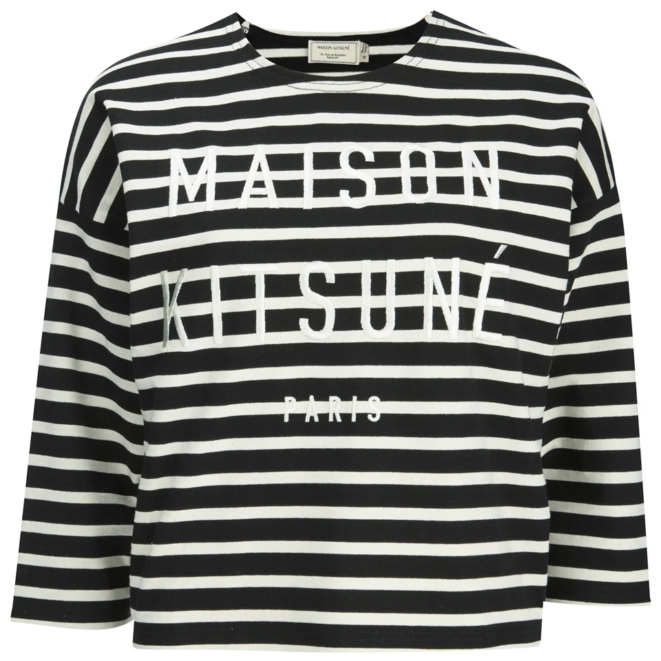 Maison Kitsuné Women's Marin Cropped Sweatshirt - Black Image 1