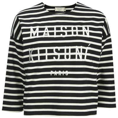 Maison Kitsuné Women's Marin Cropped Sweatshirt - Black