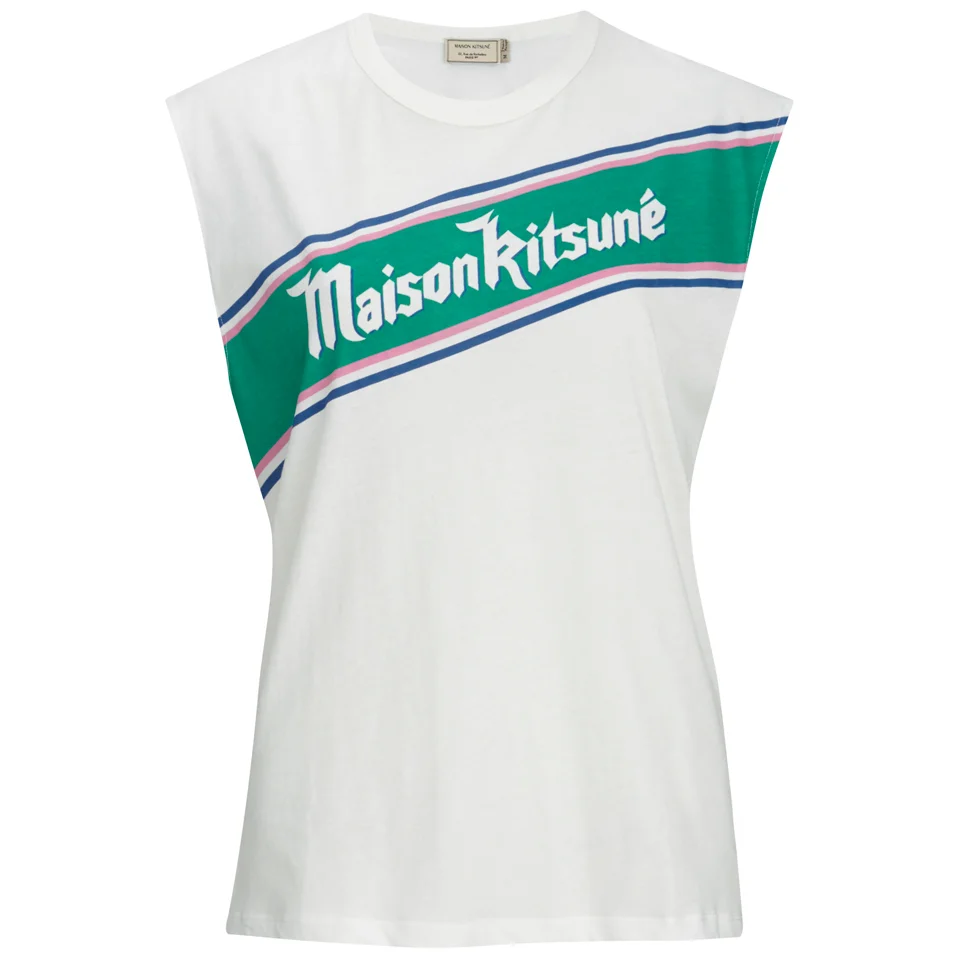 Maison Kitsuné Women's Band T-Shirt - White Image 1
