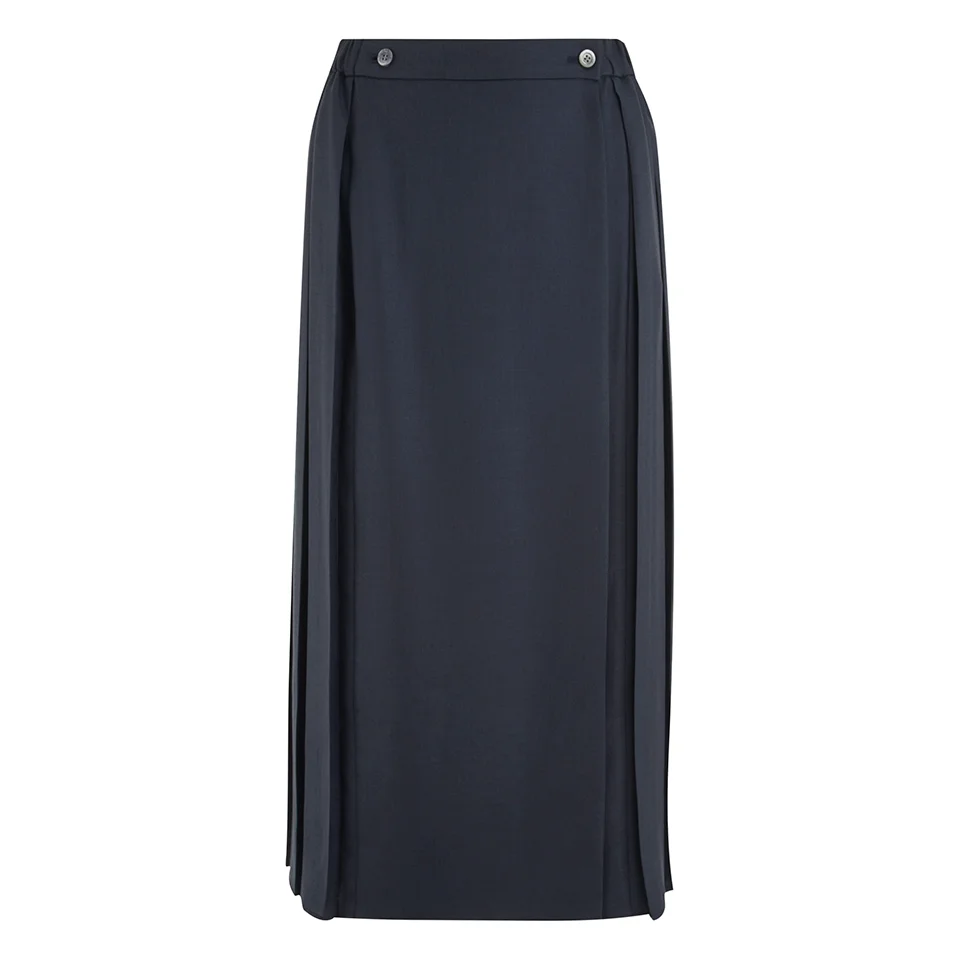 Maison Kitsuné Women's Michelle Pleated Midi Skirt - Dark Navy Image 1