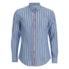 MSGM Men's Striped Long Sleeve Shirt - Blue - Image 1