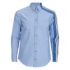 MSGM Men's Side Stripe Shirt - Blue - Image 1