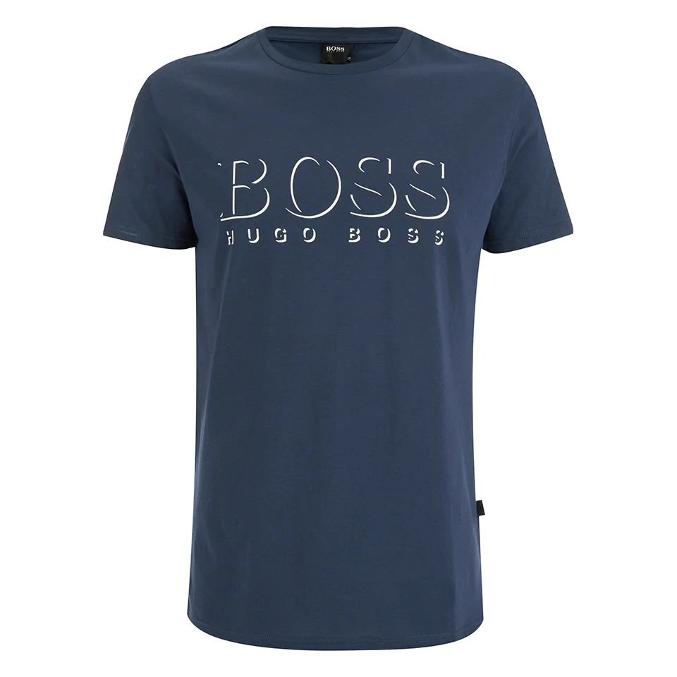 BOSS Hugo Boss Men's Large Logo T-Shirt - Navy Image 1
