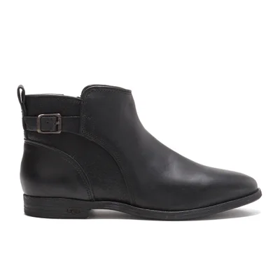 UGG Women's Demi Leather Flat Ankle Boots - Black