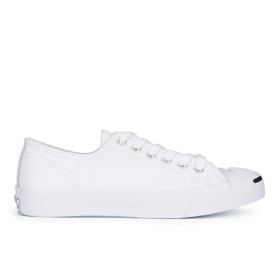 Converse Jack Purcell Unisex Leather Trainers - White/Navy Image 1