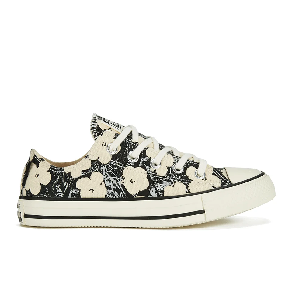 Converse Andy Warhol Chuck Taylor All Star Ox Trainers - Natural/Black Image 1