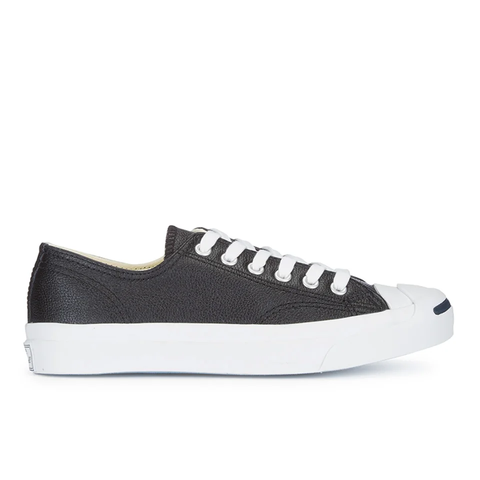 Converse Jack Purcell Unisex Leather Trainers - Black/White Image 1