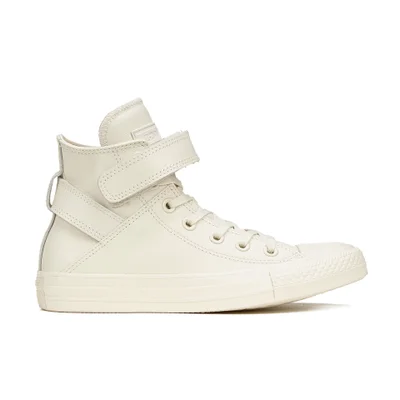 Converse Women's Chuck Taylor All Star Brea Leather Hi-Top Trainers - Parchment/White
