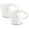Keith Brymer Jones Mr and Mrs Bucket Mugs - Set of 2 - White - Image 1