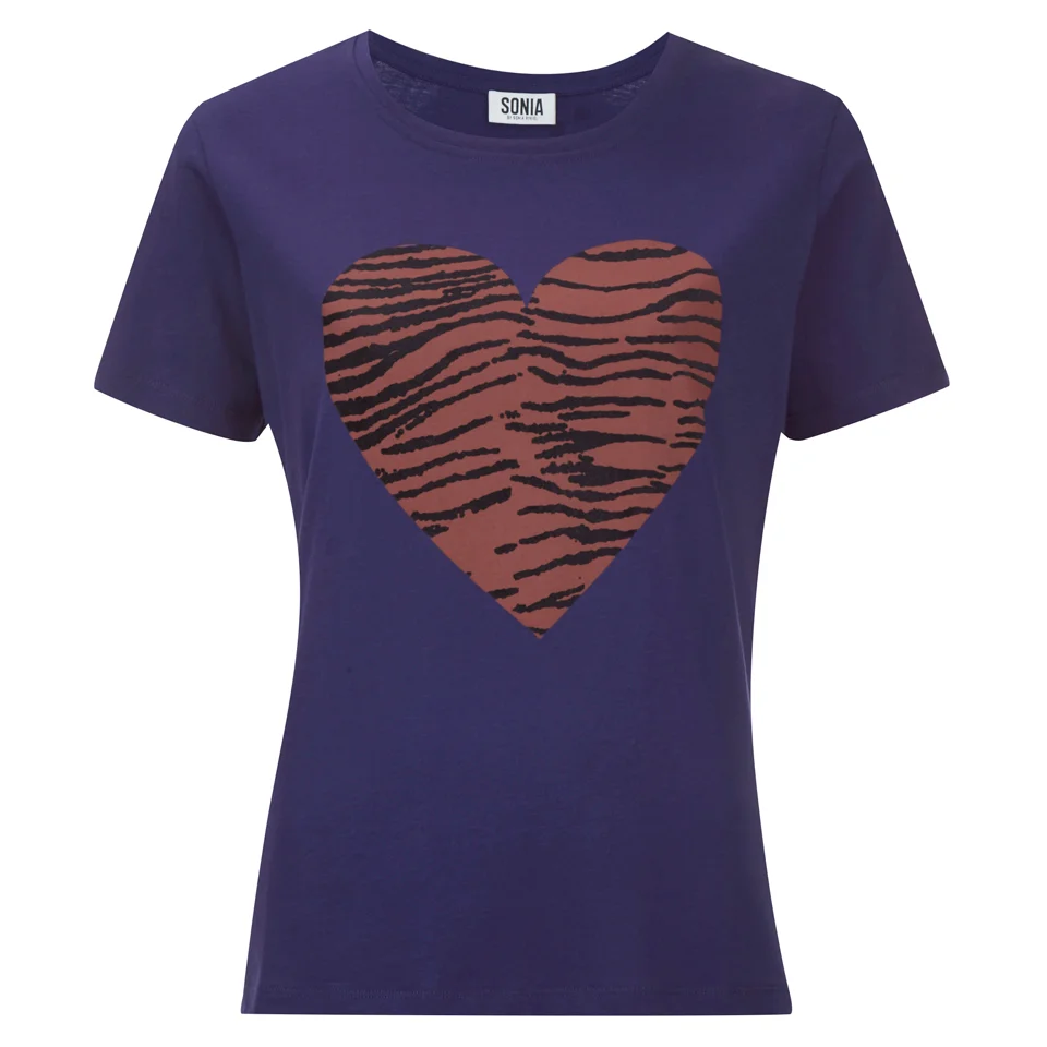 Sonia by Sonia Rykiel Women's Heart Tiger T-Shirt - Indigo/Brownie Image 1
