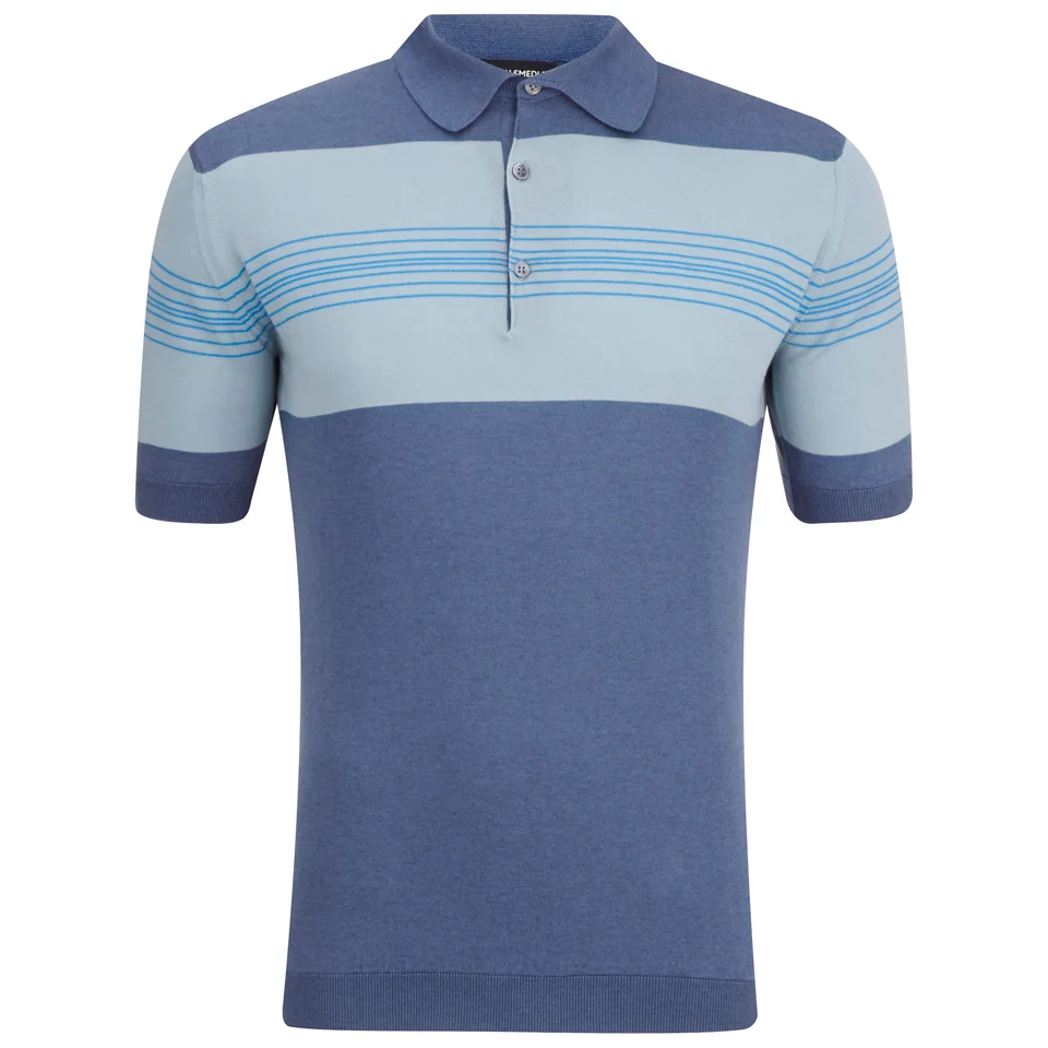John Smedley Men's Easdale Sea Island Cotton Polo Shirt - Baltic Blue Image 1