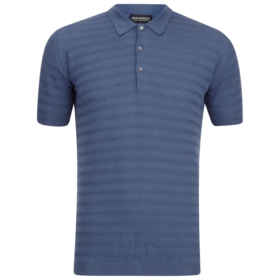 John Smedley Men's Runkel Sea Island Cotton Polo Shirt - Baltic Blue Image 1