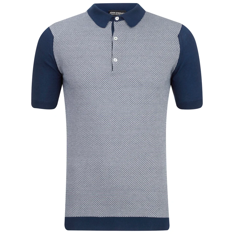 John Smedley Men's Horst Sea Island Cotton Polo Shirt - Indigo Image 1