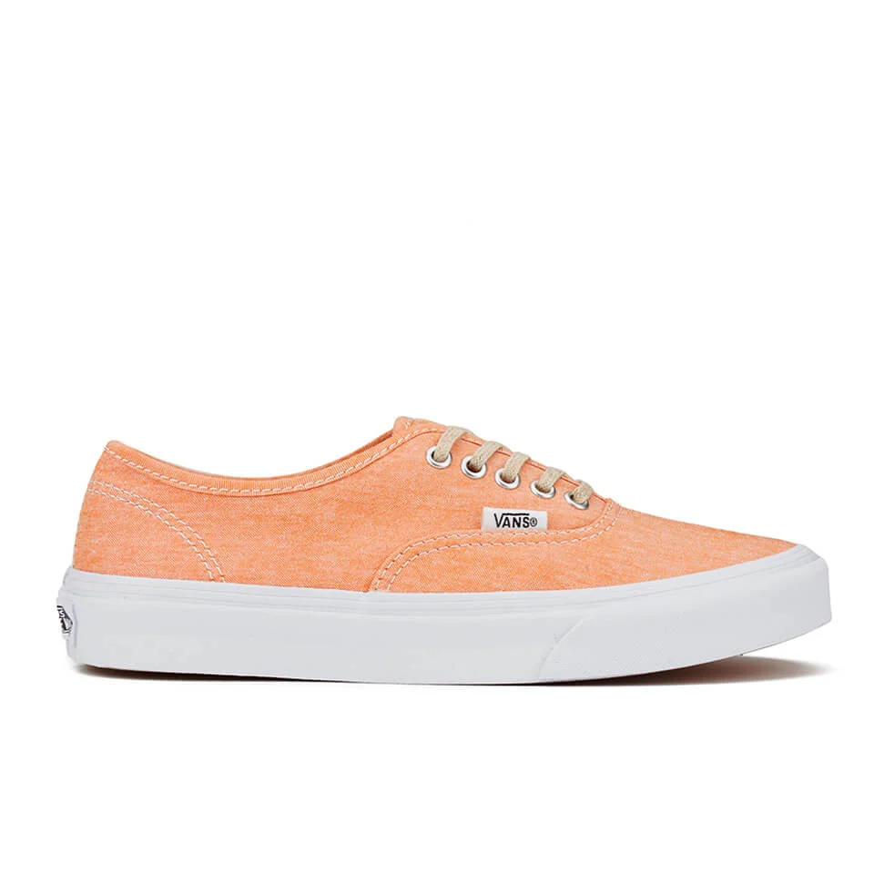 Vans Women's Authentic Slim Chambray Trainers - Coral/True White Image 1