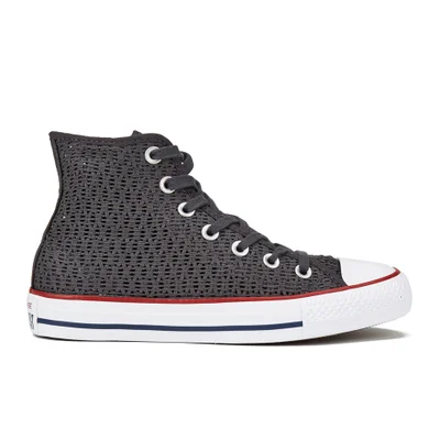 Converse Women's Chuck Taylor All Star Crochet Hi-Top Trainers - Almost Black/White