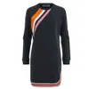 MSGM Women's Diagonal Stripe Dress - Black - Image 1