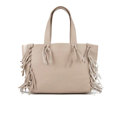 UGG Women's Lea Leather Fringed Tote Bag - Taupe