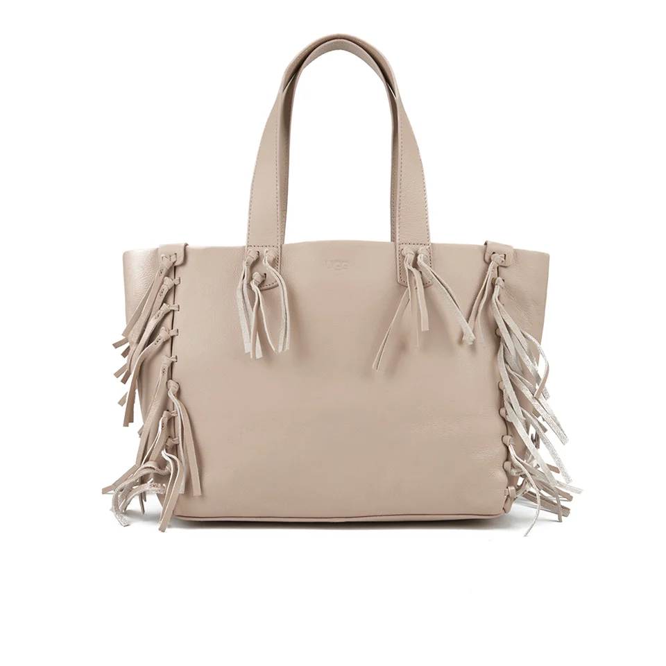UGG Women's Lea Leather Fringed Tote Bag - Taupe Image 1