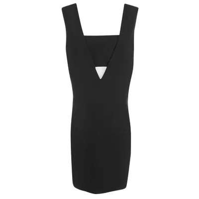 T by Alexander Wang Women's Poly Crepe Low V Dress with Bandeau Insert - Black