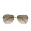 Chloe Women's Aviator Sunglasses - Light Gold/Beige - Image 1