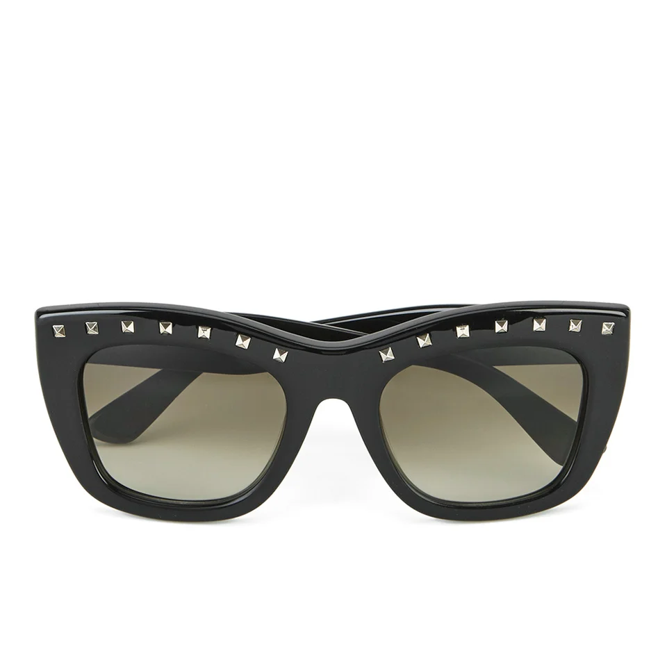 Valentino Women's Rockstud Square Frame Sunglasses - Black Image 1