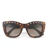 Valentino Women's Rockstud Square Frame Sunglasses - Dark Havana - Image 1