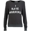 Wildfox Women's I Hate Mornings Baggy Beach Jumper - Dirty Black - Image 1