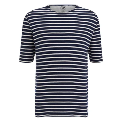 Wood Wood Men's Harry Knitted T-Shirt - Navy/Off White