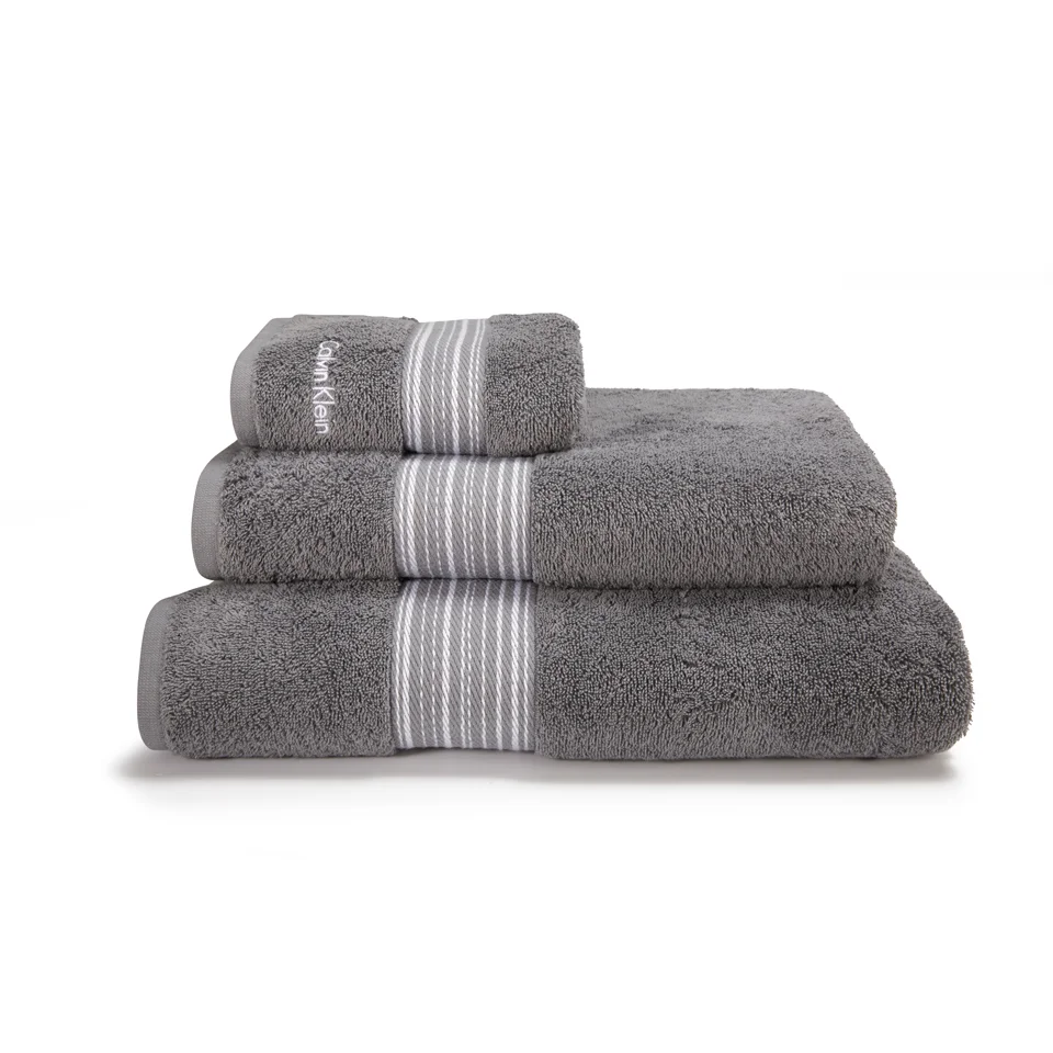 Calvin Klein Riviera Towel Range - Charcoal Image 1