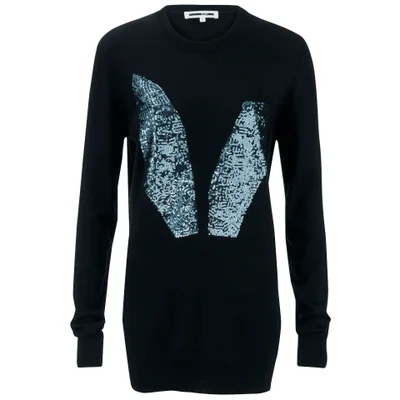 McQ Alexander McQueen Women's Sequin Bunny Crew Sweatshirt - Darkest Black