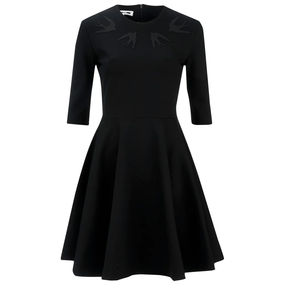 McQ Alexander McQueen Women's Short Sleeve Skater Dress - Darkest Black Image 1