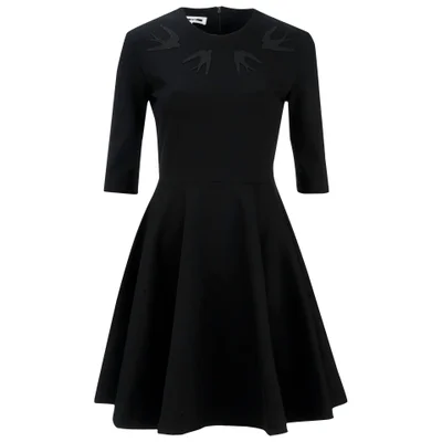 McQ Alexander McQueen Women's Short Sleeve Skater Dress - Darkest Black
