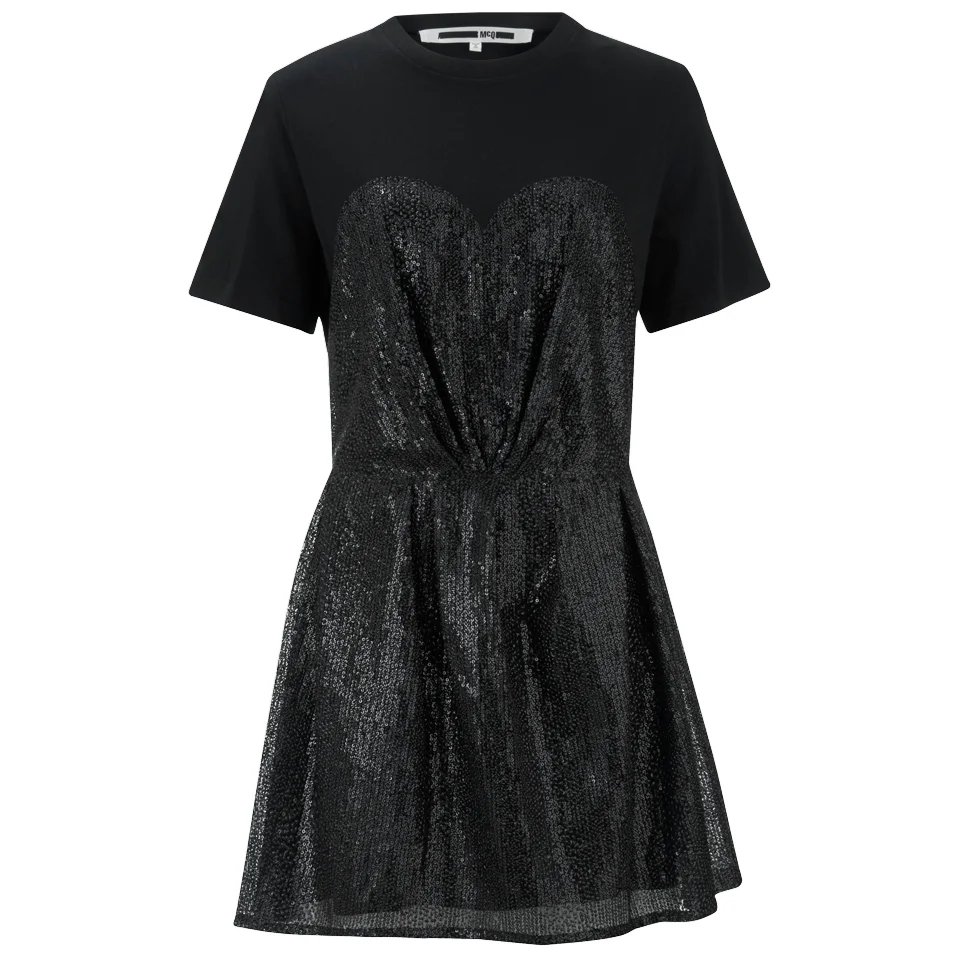 McQ Alexander McQueen Women's Bustier T-Shirt Dress - Black Image 1