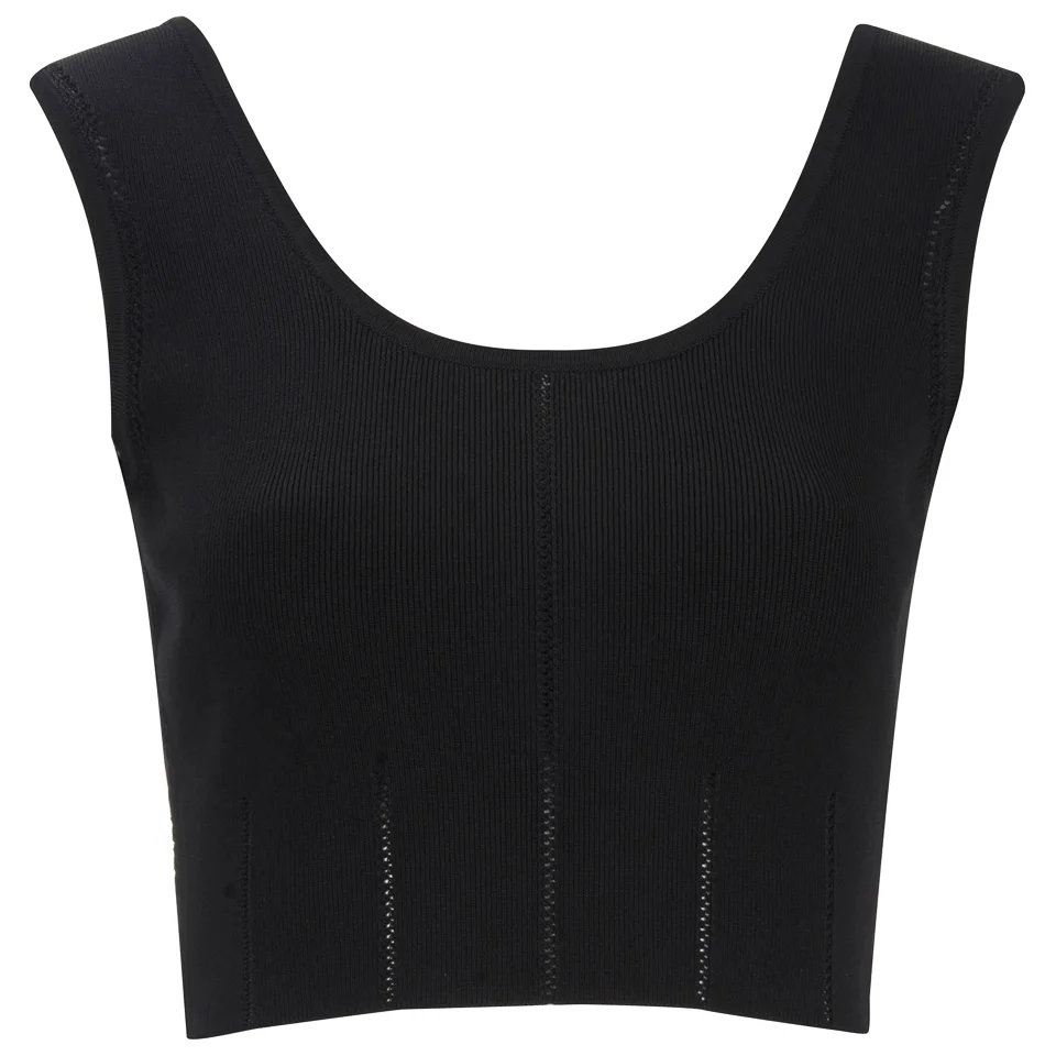 McQ Alexander McQueen Women's Knit Crop Top - Darkest Black Image 1