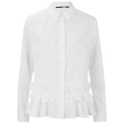 McQ Alexander McQueen Women's Peplem Ruffle Shirt - Optic White