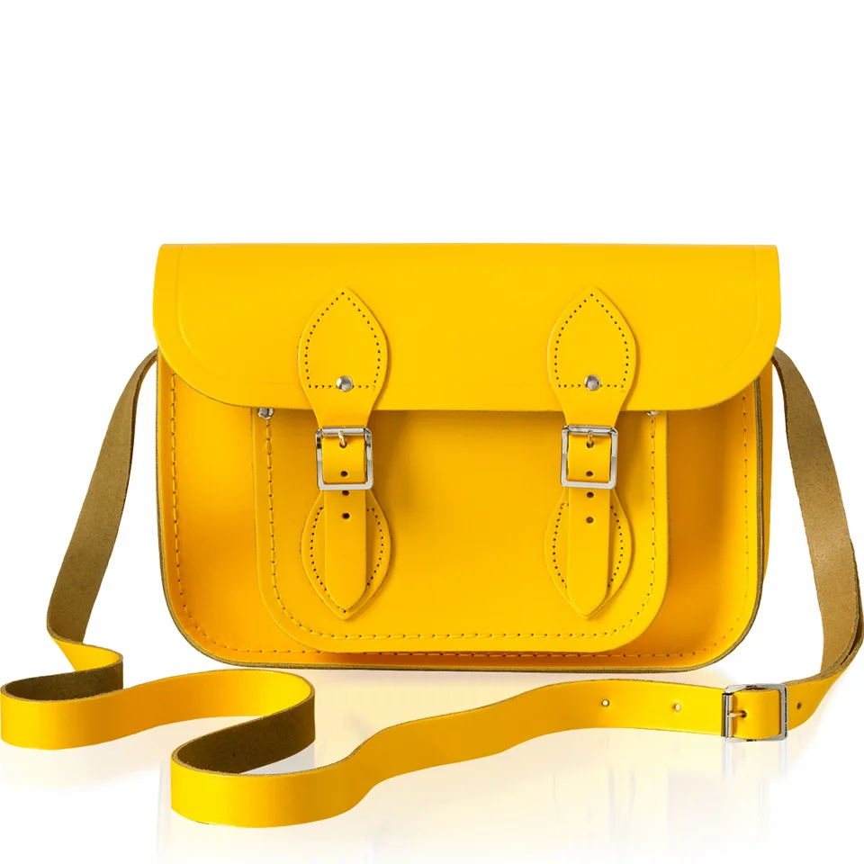 The Cambridge Satchel Company Women's 11 Inch Leather Satchel with Branded Hardware - Yellow Image 1