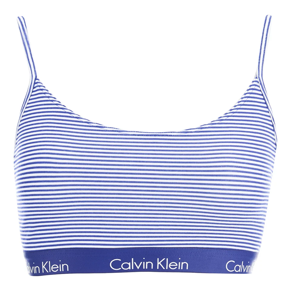 Calvin Klein Women's CK Cotton Millenial Stripe Bralette - Navy Image 1