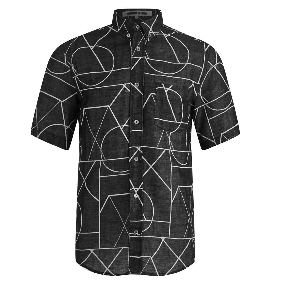 McQ Alexander McQueen Men's Short Sleeve Shields 01 Angle All Shirt - Black Angle Image 1