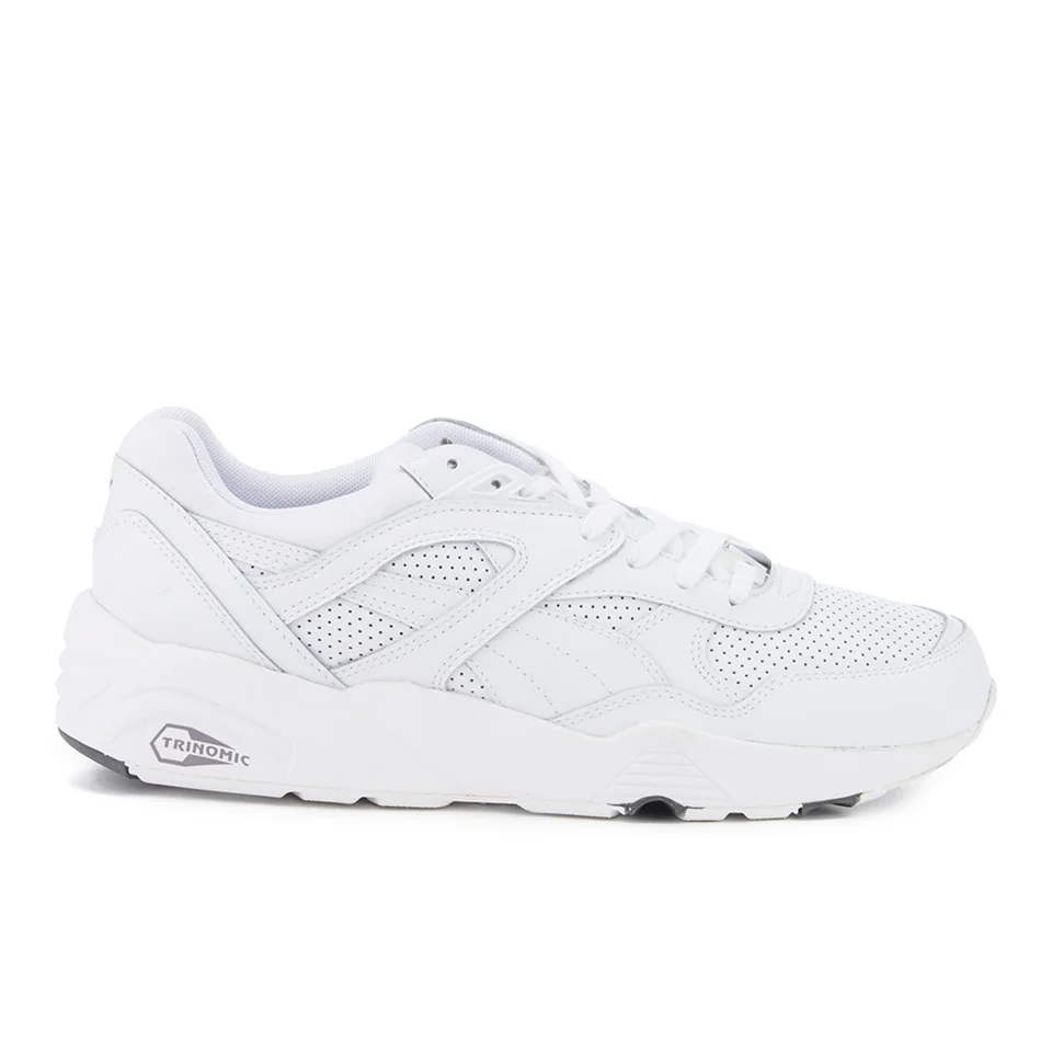 Puma Men's R698 Core Leather Trainers - White/Steel Grey Image 1