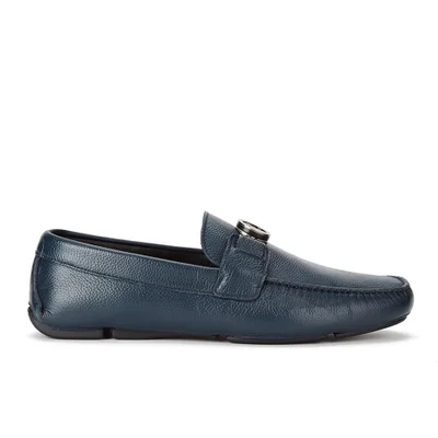 Versace Collection Men's Leather Driving Shoes - Blue