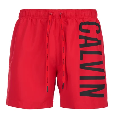 Calvin Klein Men's CK One Logo Intense Power Swim Shorts - Chinese Red